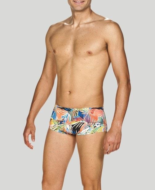 Pantaloncini Uomo Arena Floral Allover Square Short - Maxlife Nere Colorate | 84901DMCV