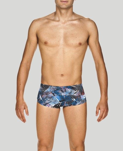 Pantaloncini Uomo Arena Floral Allover Square Short - Maxlife Blu Marino Colorate | 54261QGCI