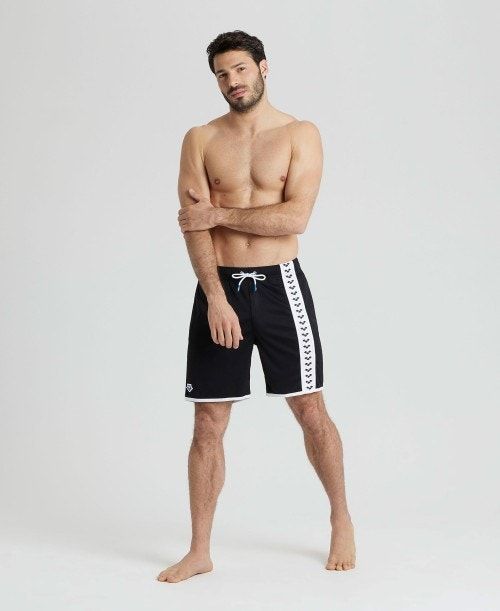 Pantaloncini Uomo Arena Icons Beach Bermuda Short Nere Bianche | 20549SQHV