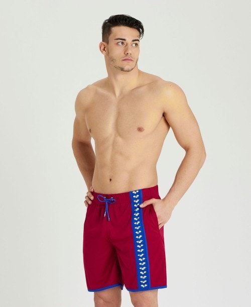 Pantaloncini Uomo Arena Icons Beach Bermuda Short Bordeaux Blu | 09874SOXL