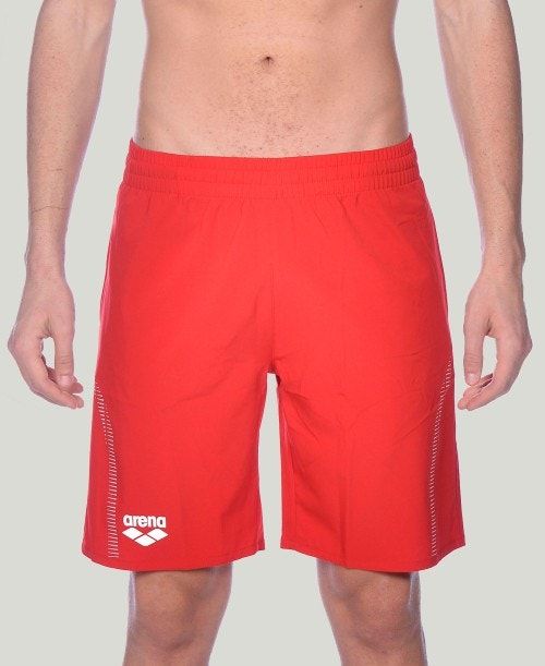 Pantaloncini Uomo Arena Team Line Bermuda Short Rosse | 36549KRZQ