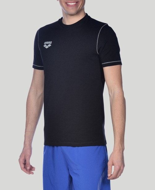 Pantaloncini Uomo Arena Team Line Short Sleeve Tee Nere | 87169RCDW