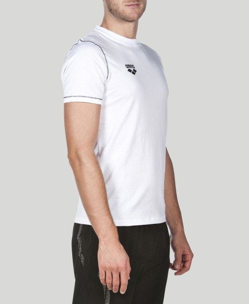 Pantaloncini Uomo Arena Team Line Short Sleeve Tee Bianche | 74086FCRI