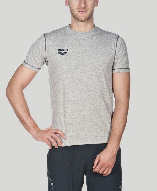 Pantaloncini Uomo Arena Team Line Short Sleeve Tee Grigie | 70351PRHK