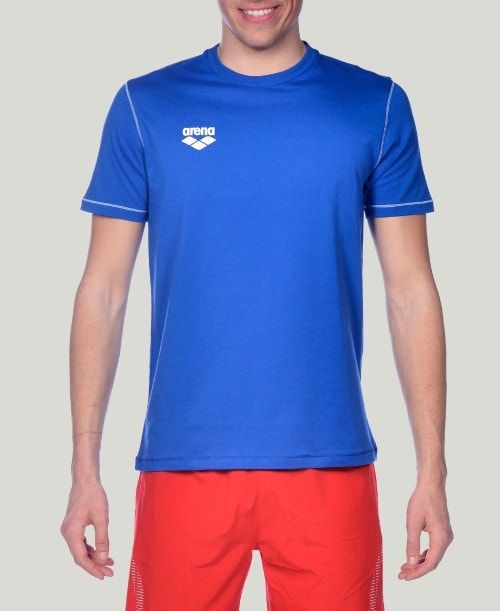 Pantaloncini Uomo Arena Team Line Short Sleeve Tee Blu Reale | 93064XEZJ