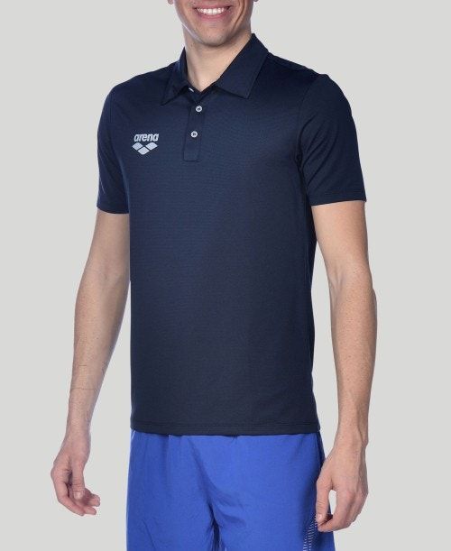 Pantaloncini Uomo Arena Team Line Tech Short Sleeve Polo Blu Marino | 18904BNXV