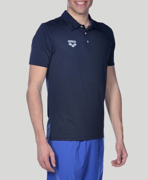 Pantaloncini Uomo Arena Team Line Tech Short Sleeve Polo Blu Marino | 18904BNXV