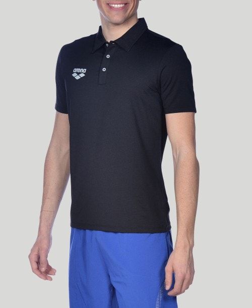 Pantaloncini Uomo Arena Team Line Tech Short Sleeve Polo Nere | 90371PACE