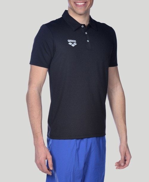 Pantaloncini Uomo Arena Team Line Tech Short Sleeve Polo Nere | 90371PACE