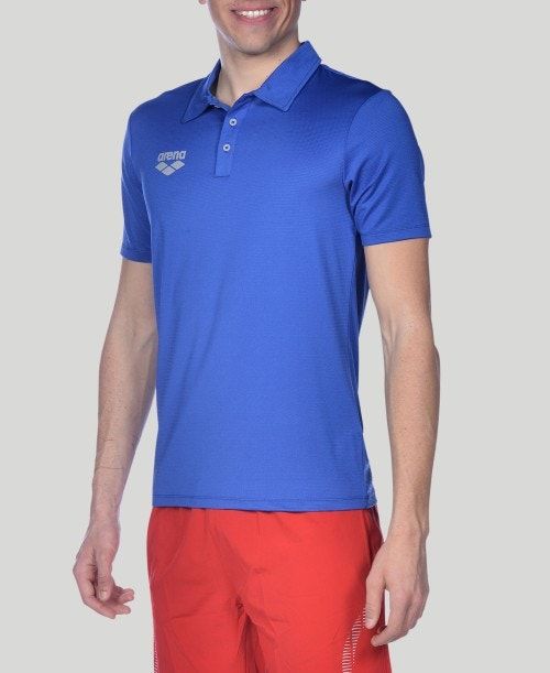 Pantaloncini Uomo Arena Team Line Tech Short Sleeve Polo Blu Reale | 04958RLJS