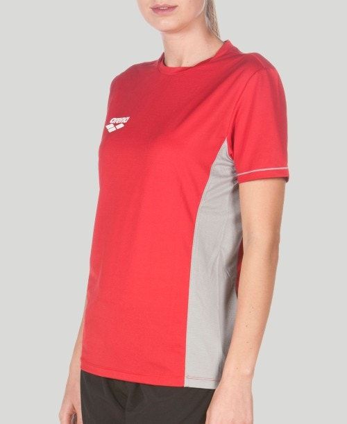 Pantaloncini Uomo Arena Team Line Tech Short Sleeve Tee Rosse | 76031DYSN