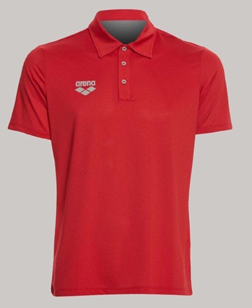 Pantaloncini Uomo Arena Team Line Tech Short Sleeve Polo Rosse | 95408PVDO