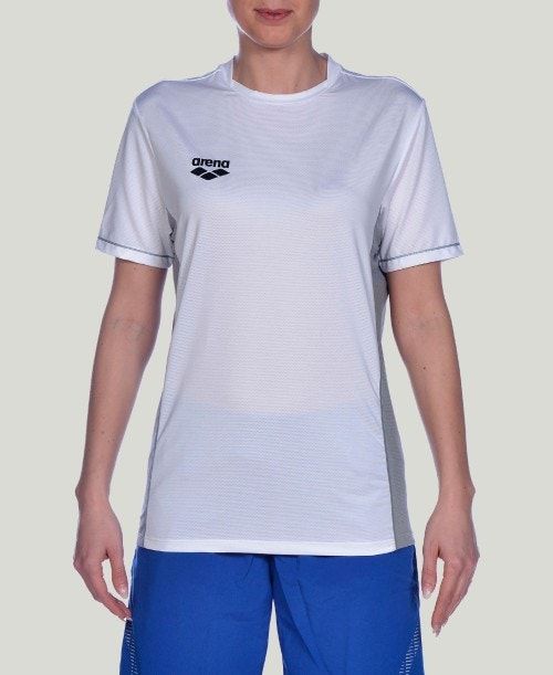 Pantaloncini Uomo Arena Team Line Tech Short Sleeve Tee Bianche | 67834JBEO