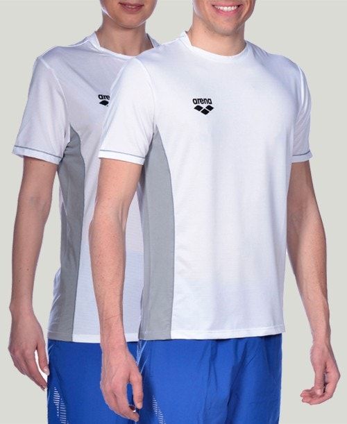 Pantaloncini Uomo Arena Team Line Tech Short Sleeve Tee Bianche | 67834JBEO