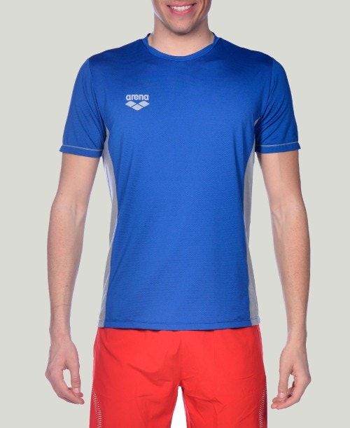 Pantaloncini Uomo Arena Team Line Tech Short Sleeve Tee Blu Reale | 60129AMIQ