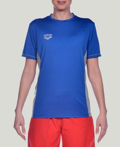 Pantaloncini Uomo Arena Team Line Tech Short Sleeve Tee Blu Reale | 60129AMIQ