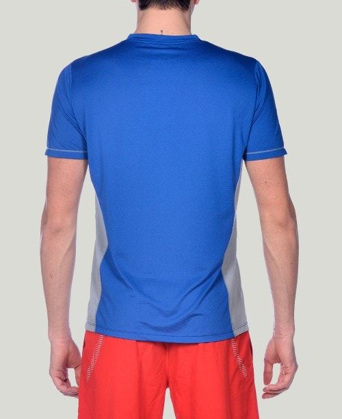 Pantaloncini Uomo Arena Team Line Tech Short Sleeve Tee Blu Reale | 60129AMIQ