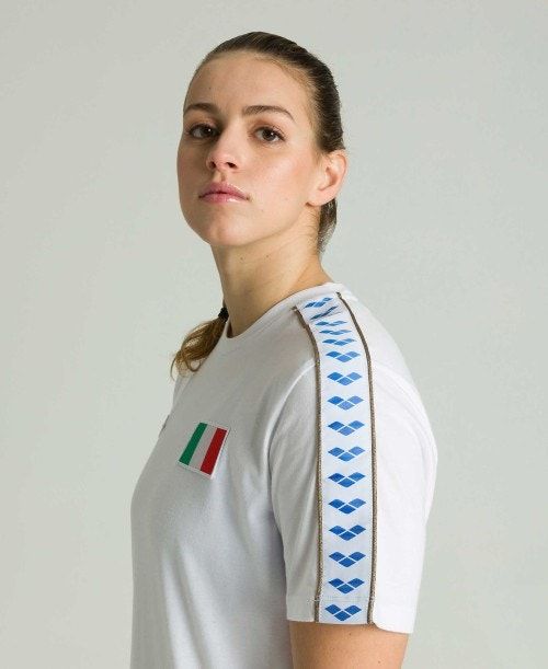 Pantaloncini Uomo Arena Team Nations T-shirt Bianche | 15046BKUJ