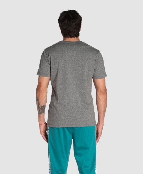 Pantaloncini Uomo Arena Team Us T-shirt Grigie Scuro Bianche | 70318RDKS