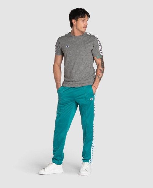 Pantaloncini Uomo Arena Team Us T-shirt Grigie Scuro Bianche | 70318RDKS