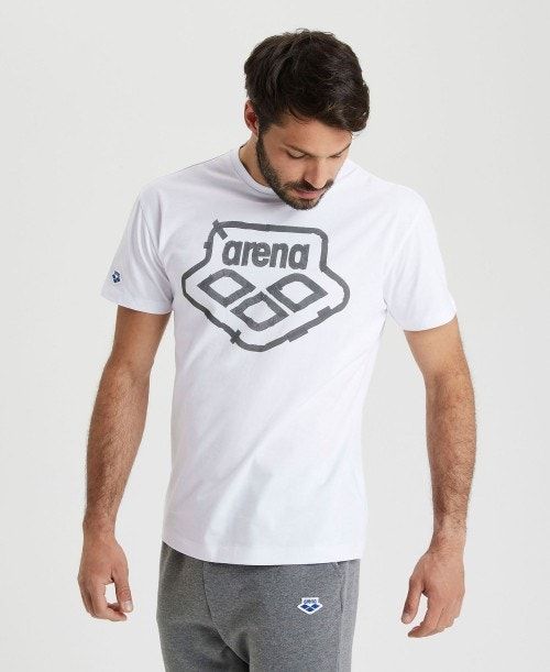 Pantaloncini Uomo Arena Uni T-shirt Bianche | 92740ODCP