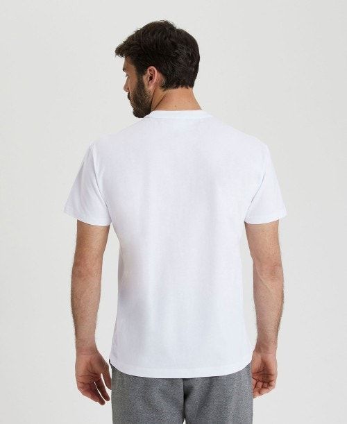 Pantaloncini Uomo Arena Uni T-shirt Bianche | 92740ODCP