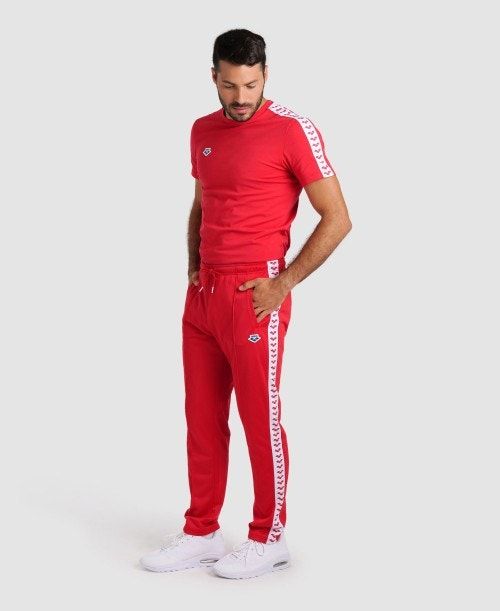 Pantaloni Uomo Arena Relax Iv Team Pant Rosse Bianche Rosse | 36271ZIBK