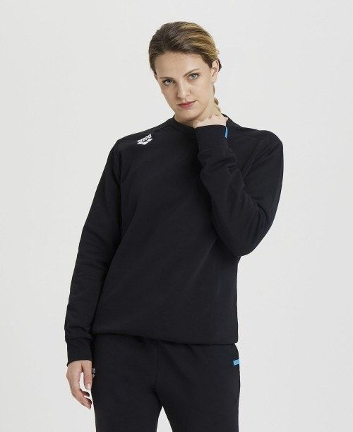 Pullover Donna Arena Solid Crewneck Nere | 31586DXFS