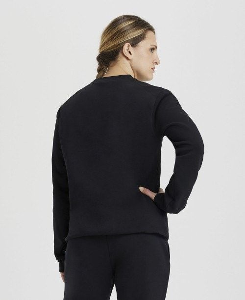 Pullover Donna Arena Solid Crewneck Nere | 31586DXFS