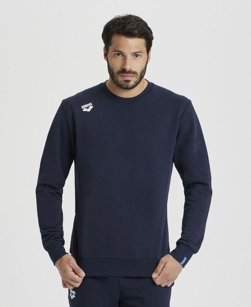 Pullover Uomo Arena Solid Crewneck Blu Marino | 24675BFXC