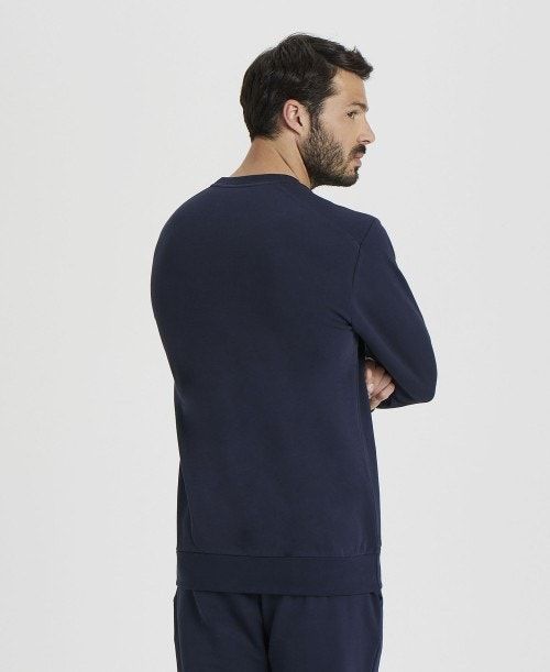 Pullover Uomo Arena Solid Crewneck Blu Marino | 24675BFXC