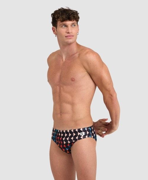 Slip Uomo Arena Carnival Brief Nere Colorate | 37516JMXZ