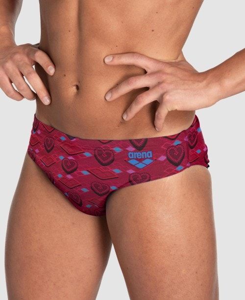 Slip Uomo Arena Hearts Print Of The Month Brief Colorate | 72083GLHD