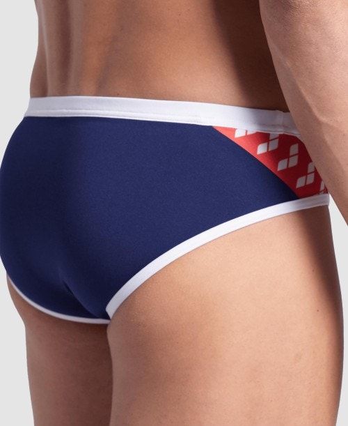 Slip Uomo Arena Icons Brief Blu Marino Bianche Rosse Colorate | 15638WYVA