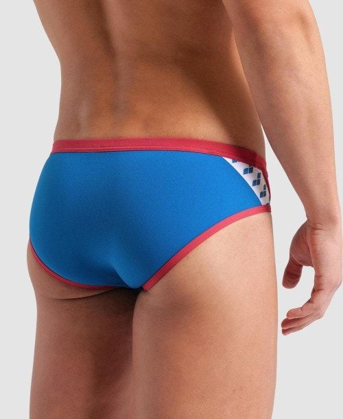 Slip Uomo Arena Icons Brief Blu Rosse | 68507ZYJG