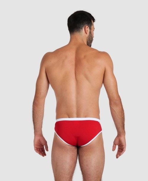 Slip Uomo Arena Icons Brief Rosse Bianche | 43609YTCF