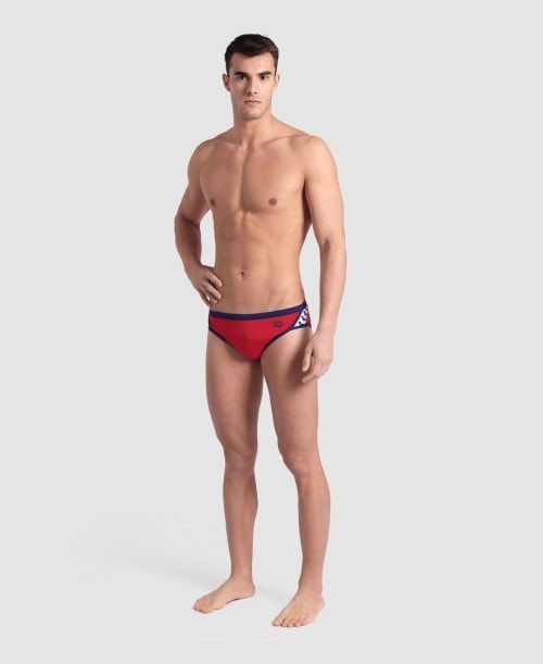 Slip Uomo Arena Icons Brief Rosse Blu Marino | 78390WEFT