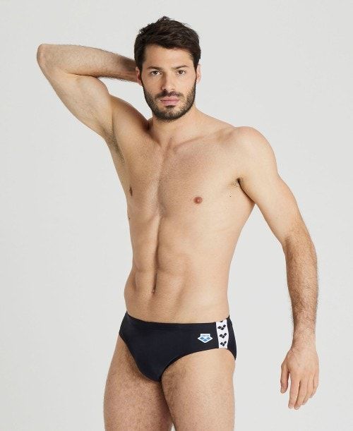 Slip Uomo Arena Icons Solid Brief Nere | 69271JVPG