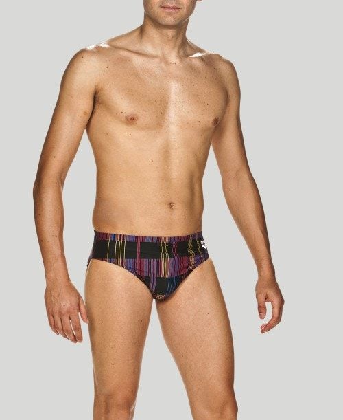 Slip Uomo Arena Mixed Stripes Brief - Maxlife Nere Colorate | 20739DBCZ