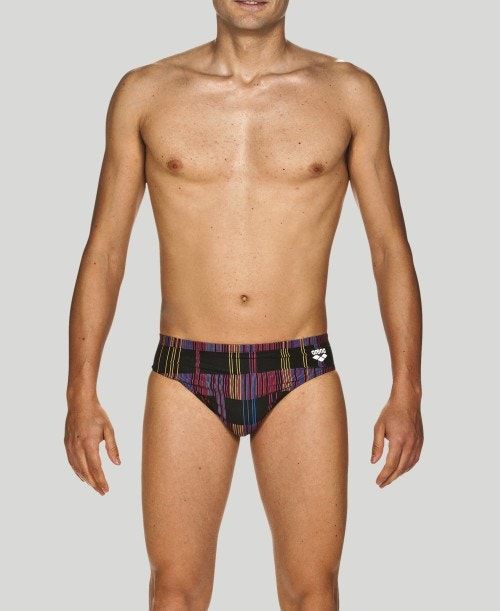 Slip Uomo Arena Mixed Stripes Brief - Maxlife Nere Colorate | 20739DBCZ