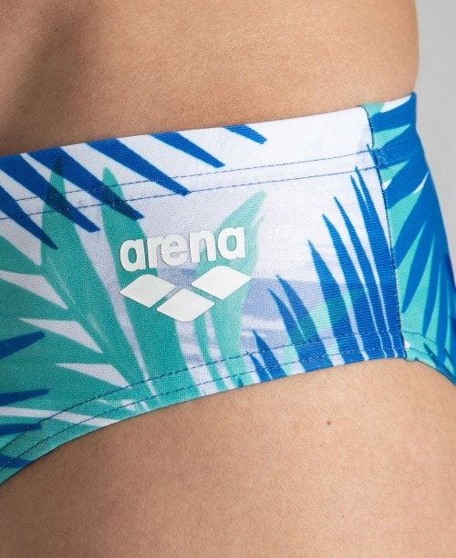 Slip Uomo Arena Palm Print Brief Blu Marino Colorate | 20845HLYU