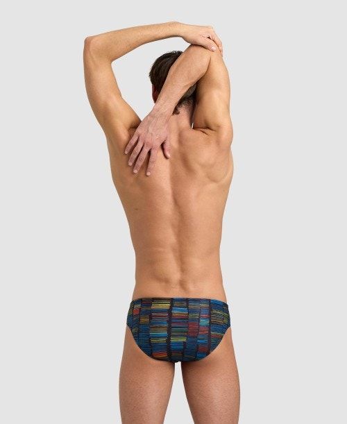 Slip Uomo Arena Slow Motion Brief Nere Colorate | 34157JGLY