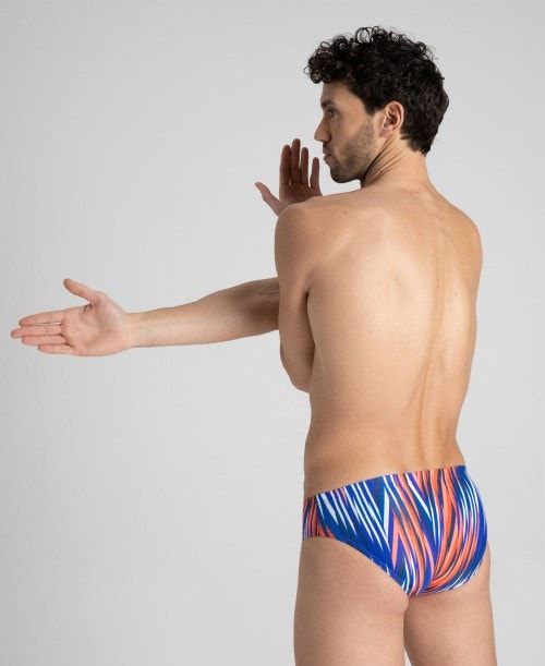 Slip Uomo Arena Speed Stripes Brief Blu Marino Colorate Rosse | 95218YQGE