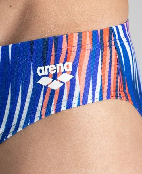 Slip Uomo Arena Speed Stripes Brief Blu Marino Colorate Rosse | 95218YQGE