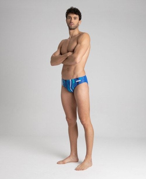 Slip Uomo Arena Team Painted Stripes Brief Blu Reale Colorate Blu Reale | 67014RYBI