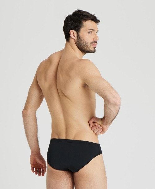 Slip Uomo Arena Team Solid Brief Nere Bianche | 57481FTDY