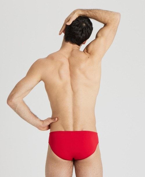 Slip Uomo Arena Team Solid Brief Rosse Bianche | 02587LWSM