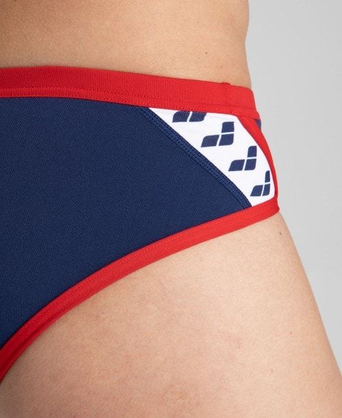 Slip Uomo Arena Team Stripe Brief Blu Marino Rosse | 42510WZBF