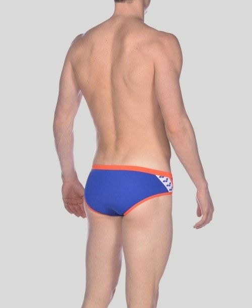 Slip Uomo Arena Team Stripe Brief Blu Rosa | 83620QVRZ