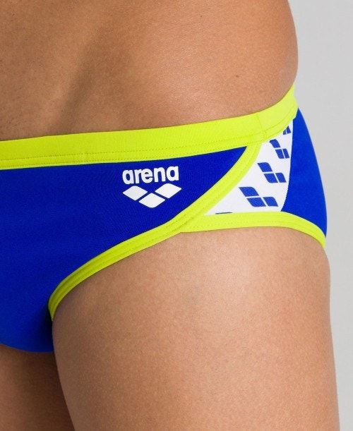 Slip Uomo Arena Team Stripe Brief Blu Verdi | 73042RWMP